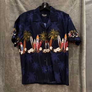 Men's Navy Hawaiian Shirt Size L Favant Surfboards